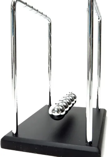 Miniatura 3 de PowerTRC® Péndulo de bolas de Newton de 7 1/4 pulgadas, base de madera negra