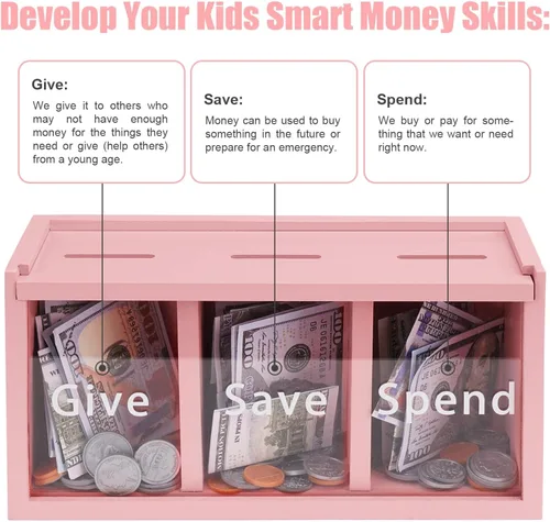 Miniatura 3 de Hucha para niños, hucha de ahorro de dinero para niños, caja de ahorro de dinero para niños y niñas, caja segura para ahorrar dinero, enseña a