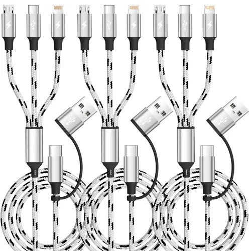 Miniatura 9 de Cable USB C a carga múltiple 3 en 1, cables de carga de viaje para múltiples dispositivos, cable de carga múltiple universal con puerto tipo