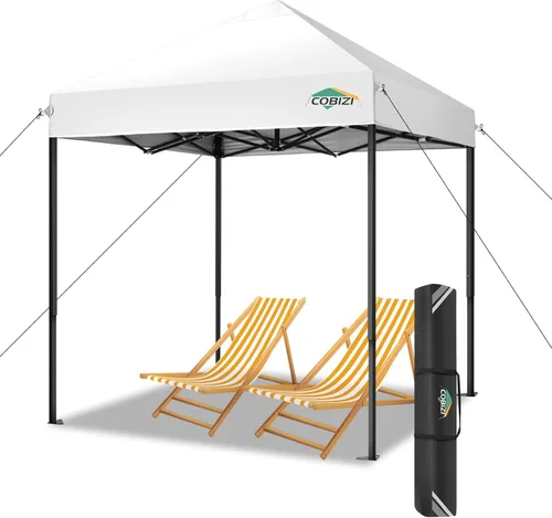 Miniatura 136 de COBIZI Tienda de campaña desplegable de 6.6 x 6.6 pies, toldo resistente, fácil de instalar, impermeable, para exteriores, fiestas, playa, jardín