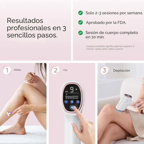 Miniatura 6 de Ubroo Dispositivo de depilación láser IPL, energía 21J, reducción del 96% de cabello, enfriamiento de hielo a 41°F para mujeres y hombres, axila