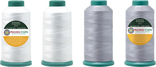 Miniatura 67 de Mandala Crafts - Hilo de nailon para coser cuero, tapicería, mezclilla y para trenzar el pelo; resistente, 1500 yardas, tamaño 69 T70 Marrón