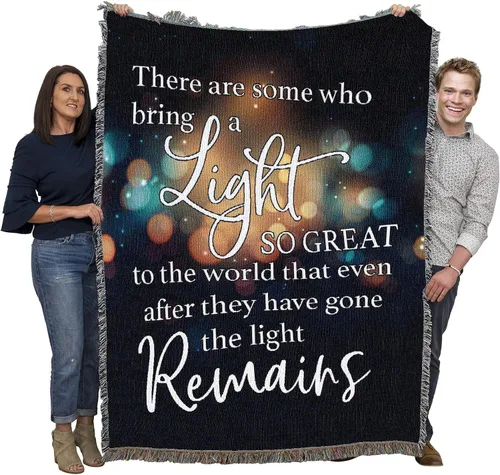 Miniatura 31 de Pure Country Weavers Manta con texto en inglés "I Am The Gentle Breeze Upon Your Face" con diseño de flores, para regalo de duelo y condolencia