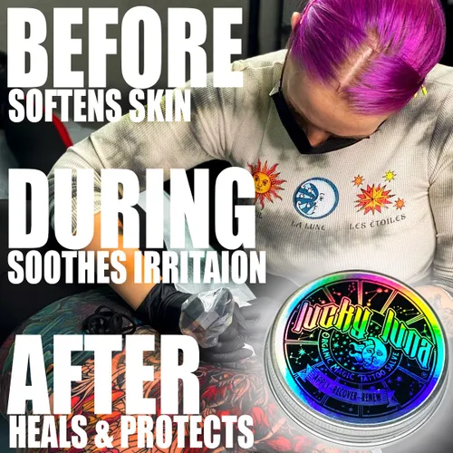 LuckyLuna Cuidado posterior de tatuajes orgánico sin fragancia AND LuckyLuna Foaming Tattoo & Piercing Wash