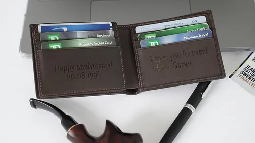 Miniatura 2 de Carteras personalizadas para hombres regalos personalizados para hombres cartera personalizada para hombres cuero de grano completo grabado