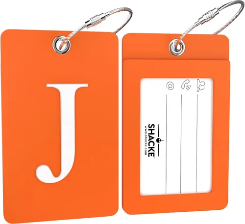 Miniatura 46 de Etiqueta de equipaje con inicial, totalmente flexible, con aro de acero inoxidable, letra G