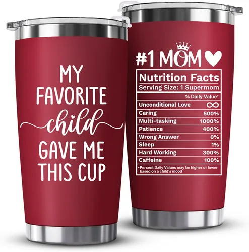 Regalos de Navidad para mamá de hija, hijo, niños, esposo – Regalo divertido para mamá – Taza de café para mamá «Mi hijo favorito me dio esta taza»