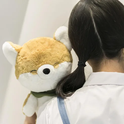 Miniatura 5 de FRANKIEZHOU Peluche Shiba Inu, animal de peluche de 10 pulgadas, marrón claro, juguete suave para niños, perro de peluche, almohada de abrazo