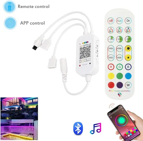 Miniatura 2 de Controlador de tira de luz LED, con control de aplicación y modo de sincronización de música, con función de ajuste de colores ilimitados