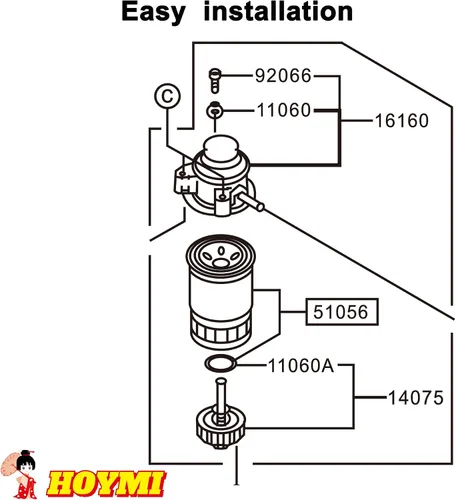 Miniatura 7 de 51056-1051 para Mule 3010 4010 2510 para filtro de combustible diesel Kawasaki Briggs & Stratton OEM 820311 100-3192