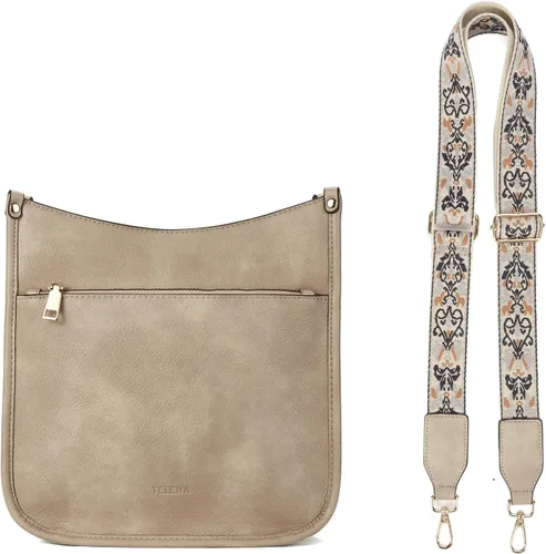 Miniatura 8 de Telena Monederos cruzados para mujer, de piel vegana, de moda, con correa ajustable para guitarra