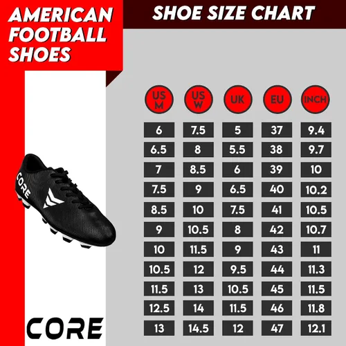 Miniatura 2 de Core Tacos de fútbol americano, zapatos de fútbol largos para deportes y entrenamiento, zapatos de fútbol ligeros, suaves, transpirables