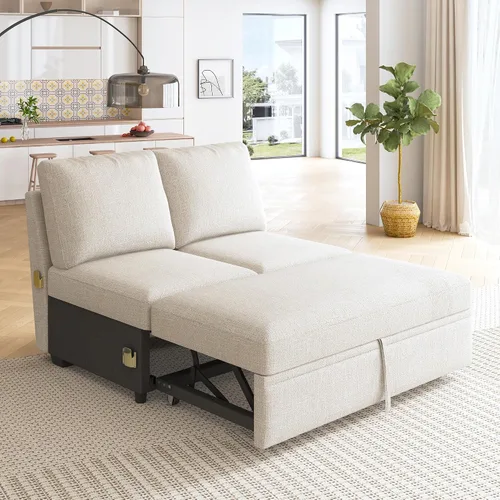Miniatura 9 de HONBAY - Reposabrazos modulares para sofá cama modular, par de reposabrazos para sofá cama modular, color beige