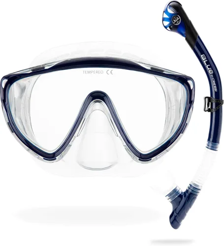 Miniatura 7 de CRESSI Máscara de esnórquel cómoda de una sola lente para adultos y snorkel seco - Tino & Scilla: Hecho en Italia