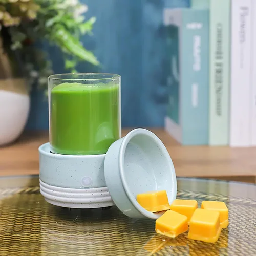 Miniatura 3 de CVHOMEDECO. Calentador de velas y fragancias 2 en 1, calentador eléctrico de cera derretida, para velas perfumadas, cera derretida y tartas