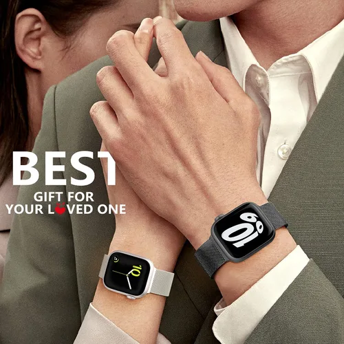 Miniatura 8 de Zedoli Correa de Metal Compatible con Apple Watch de 1.57/1.50/1.61/1.77/1.73/1.65/1.75 pulgadas para Mujeres y Hombres, Pulseras de Malla de Malla