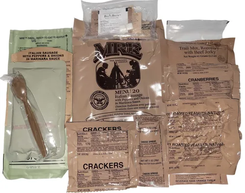 Miniatura 2 de MRE #20 - Salchicha italiana con pimientos y cebollas en salsa marinara. USGI [Comida lista para comer] Comidas de emergencia, ración militar, caza