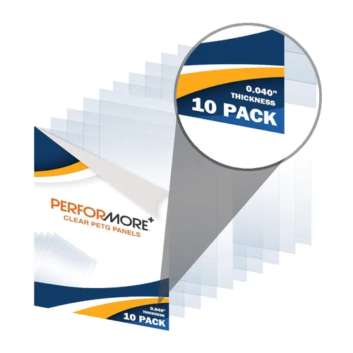 Miniatura 3 de Performore Juego de láminas de plexiglás PETG transparente, paquete de 10 paneles acrílicos flexibles con película protectora de 5 x 7 pulgadas