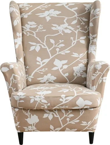 Miniatura 46 de Eco-Ancheng Funda para silla Wingback, 2 piezas, respaldo de ala, fundas de elastano para sillón con respaldo de ala, fundas para sillón con parte