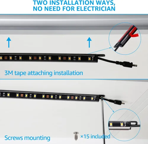 Miniatura 4 de TORCHSTAR Kit de iluminación LED inteligente con control de voz, (6) barras de luz enlazables regulables de 12 pulgadas, compatible con interruptor