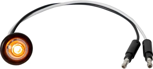 Buyers Products 5623443 - Luz de separación de marcador redondo, 1 LED ámbar con lente transparente y balas macho, 12 V CC, 0,25 W, iluminación en