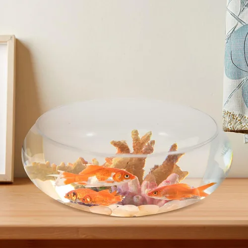 Miniatura 8 de Happyyami Jarrón de vidrio para peces de cristal, cuenco transparente de boca ancha, jarrón redondo, terrario, planta de aire, maceta hidropónica