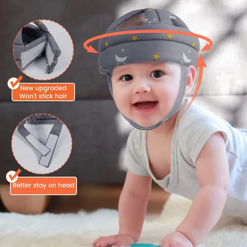Miniatura 3 de Simplicity - Casco de seguridad acolchado a prueba de golpes, para bebé o niño pequeño Estrella gris/luna