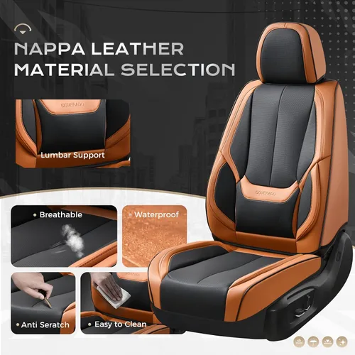 Miniatura 4 de Coverado Juego completo de fundas de asiento de automóvil, fundas de asiento negras para asientos delanteros y traseros de automóvil, protector