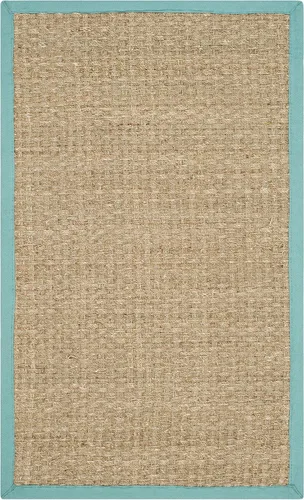 Miniatura 102 de Safavieh Natural Fiber NF114P - Alfombra redonda de hierba marina, tejido de canasta, con borde, de 244 cm, color gris Natural/ gris