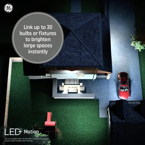 Miniatura 4 de GE Lighting LED+ - Bombilla de seguridad para exteriores con sensor de movimiento, blanco cálido, ajuste del atardecer al amanecer, base media