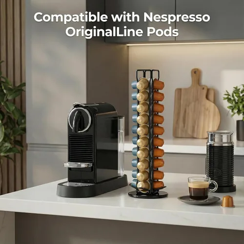 Miniatura 2 de Soporte para cápsulas de café Nespresso OriginalLine, soporte giratorio para cápsulas de café, organizador de estación de café, estante