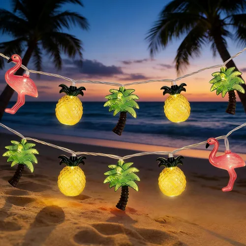 Miniatura 10 de Guirnalda de 10 luces LED de color rojo, blanco y azul para exteriores, 8.5 pies, luces decorativas para el 4 de julio, impermeables, conectables