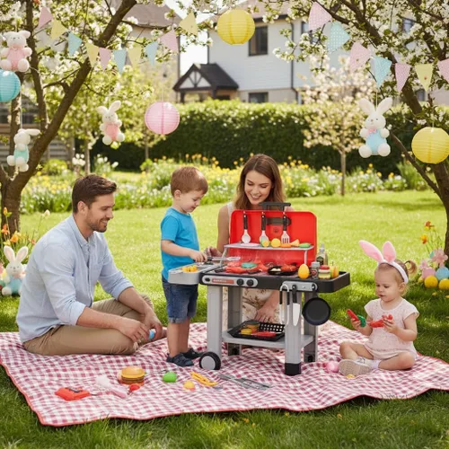 Miniatura 9 de CUTE STONE Juguetes de Parrilla de Barbacoa para Niños, Alimentos de Juego que Cambian de Color, Efectos de Sonido y Luz Chisporroteantes, Efectos