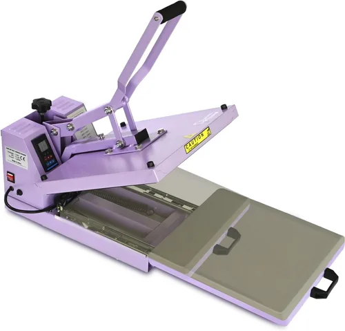 Miniatura 8 de Prensa de calor de 15 x 15 pulgadas, calidad industrial con presión ajustable, máquina de transferencia de calor deslizante para camiseta, azul