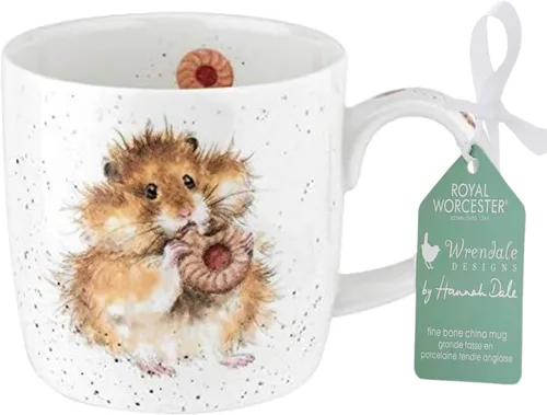 Royal Worcester Wrendale Designs - Taza estilo casa de campo, Diet Starts Tomorrow - Taza de porcelana fina de hueso de 14 onzas con ilustración de