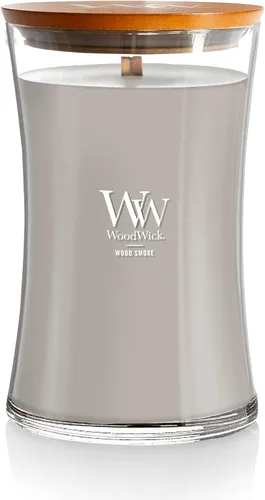 Miniatura 22 de WoodWick Santal Myrrh - Vela grande en frasco con forma de reloj de arena, cera de mezcla de soya prémium, mecha de madera Pluswick Innovation