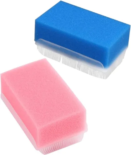 Cepillo de esponja de masaje de entrenamiento sensorial, 2 piezas, limpiador corporal suave para portátil y ligero para ducha y baño, promueve la