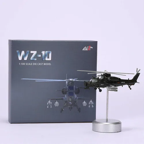 Miniatura 2 de 1:100 Aleación China Armado WZ-10 Helicópteros Modelo de Aeronave Militar Modelo de Aeronave Simulación Aviación Ciencia Exposición