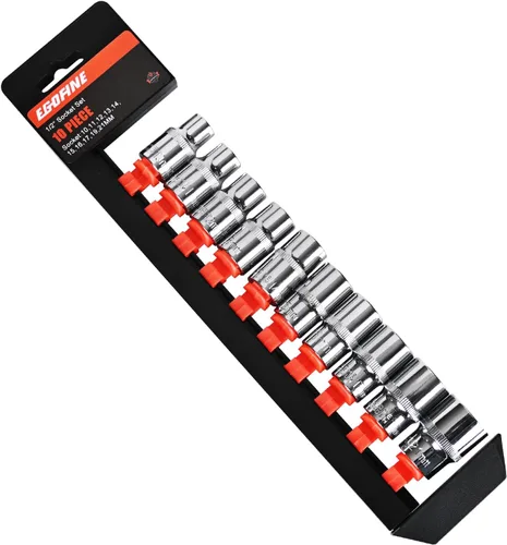 Miniatura 23 de Egofine Juego de llaves de trinquete de enchufe mini de 12 piezas de 1/4 pulgada, juego de enchufes de accionamiento con 10 enchufes (4-13mm)