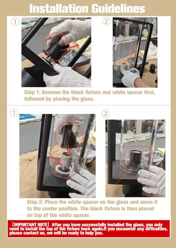 Miniatura 9 de Beionxii Farol de poste para exteriores, luminaria de poste moderna grande de 20 pulgadas, luces de pilar exteriores con base de montaje para pilar