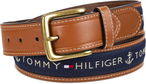 Miniatura 2 de Tommy Hilfiger Men's Fabric Inlay Casual Belt with Classic Harness Buckle