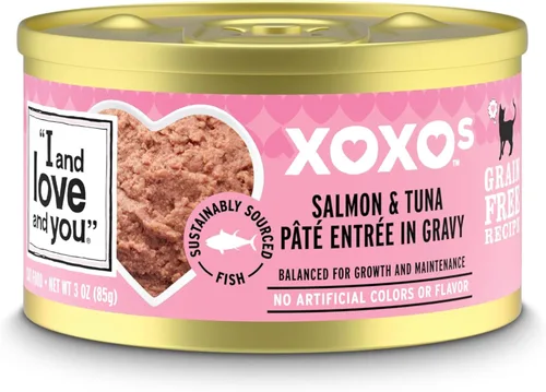 Miniatura 11 de I and Love and You XOXOs - Alimento húmedo para gatos, pescado blanco + paté de atún, sin granos, sin relleno, paquete de 24 latas de 3 onzas
