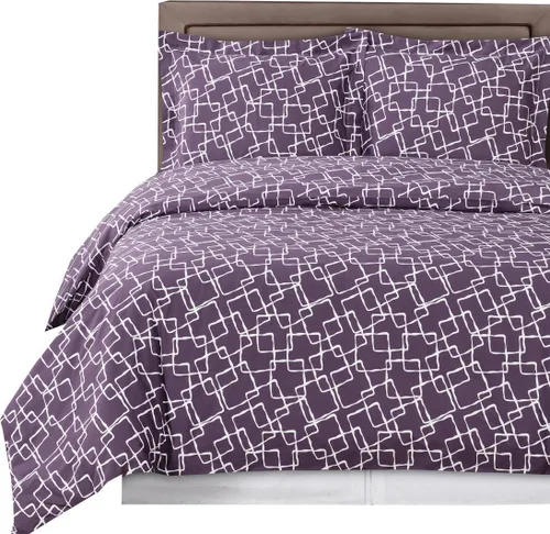 Royal Tradition Eva - Juego de funda de edredón reversible de 250 hilos, 100% algodón, tamaño King, California King, color morado