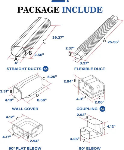 Miniatura 2 de LyPrem 5,03 m Mini juego de línea dividida Set Cover 10,2 cm Kit de cubierta de línea PVC para Mini dividido y aire acondicionado central & Bomba