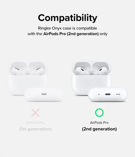 Miniatura 2 de Ringke Onyx [Se siente bien en la mano] Compatible con AirPods Pro de 2ª generación, tecnología antihuellas que evita manchas grasas, agarre Negro