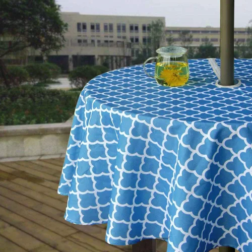 Miniatura 21 de Melaluxe - Mantel impermeable resistente a las manchas para exteriores con agujero para sombrillas y cremallera