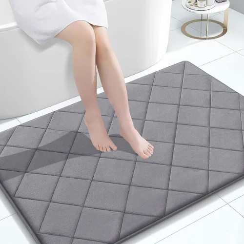 Miniatura 42 de OLANLY Tapete de baño de espuma viscoelástica de 24 x 16 pulgadas, ultra suave y absorbente, lavable a máquina, cómodo tapete de baño para suelo