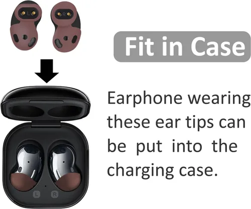 Miniatura 3 de Juego de 4 pares de ganchos para las orejas Galaxy Buds Live, tamaño pequeño/grande, 2 tamaños de silicona antideslizante, ajuste en la funda