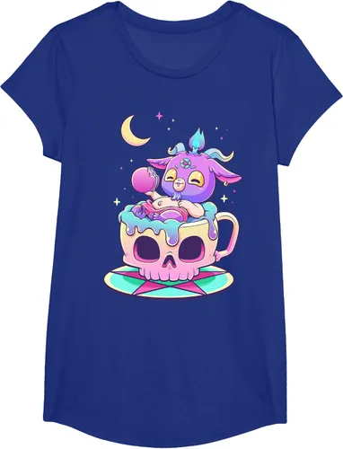 Miniatura 69 de Kawaii Pastel Goth Cute espeluznante Pentáculo Baphomet - Camiseta de cabra, Negro