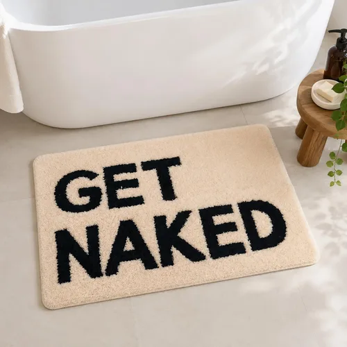 Miniatura 7 de Get Naked - Alfombra de baño antideslizante, bonita alfombra de baño copetuda, alfombra de baño de microfibra lavable para interiores, para baño
